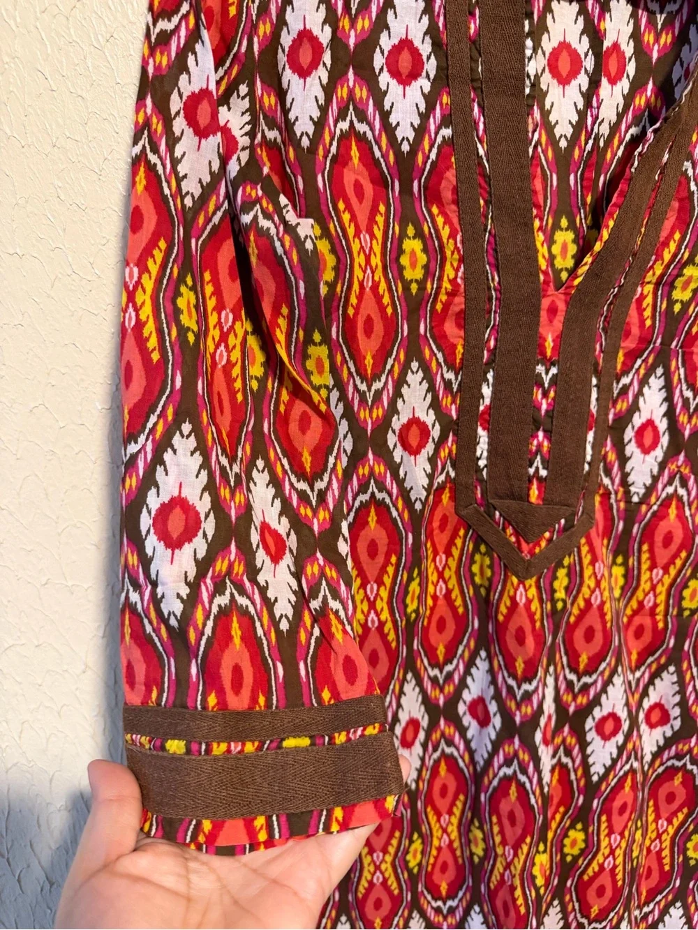 TORY BURCH Tunic Mini Dress Size 4 Cotton 3/4th Sleeves